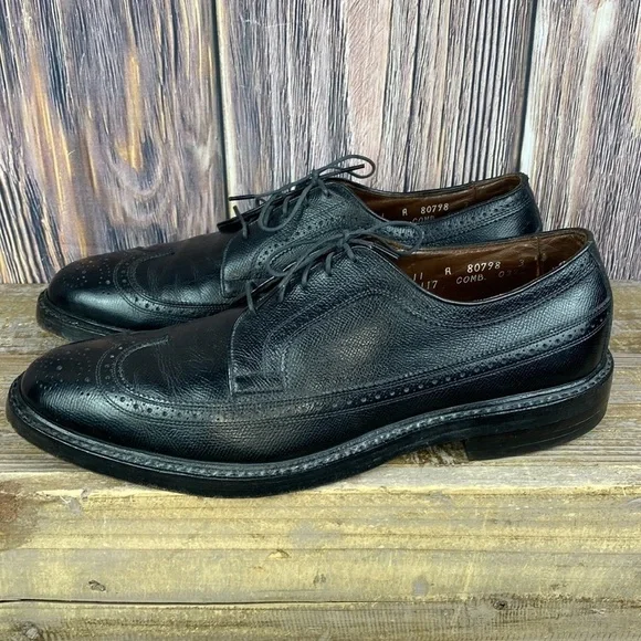 Vintage Allen Edmonds Black Leather Mac Neils Oxfords Shoes- Size 11 A